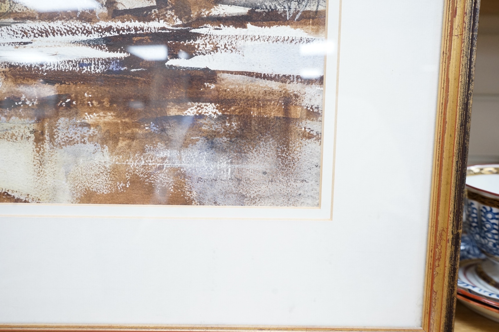 Rowland Hilder (1905-1993), 'A mere in winter', signed, watercolour, 26 x 37cm